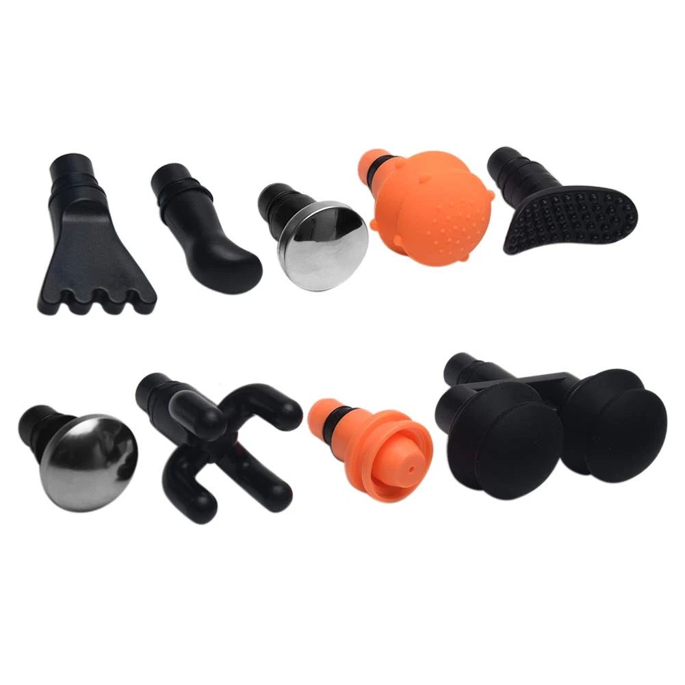 9Pcs Replaceable Massage Gun Heads - Deep Tissue free size, Black + Yellow