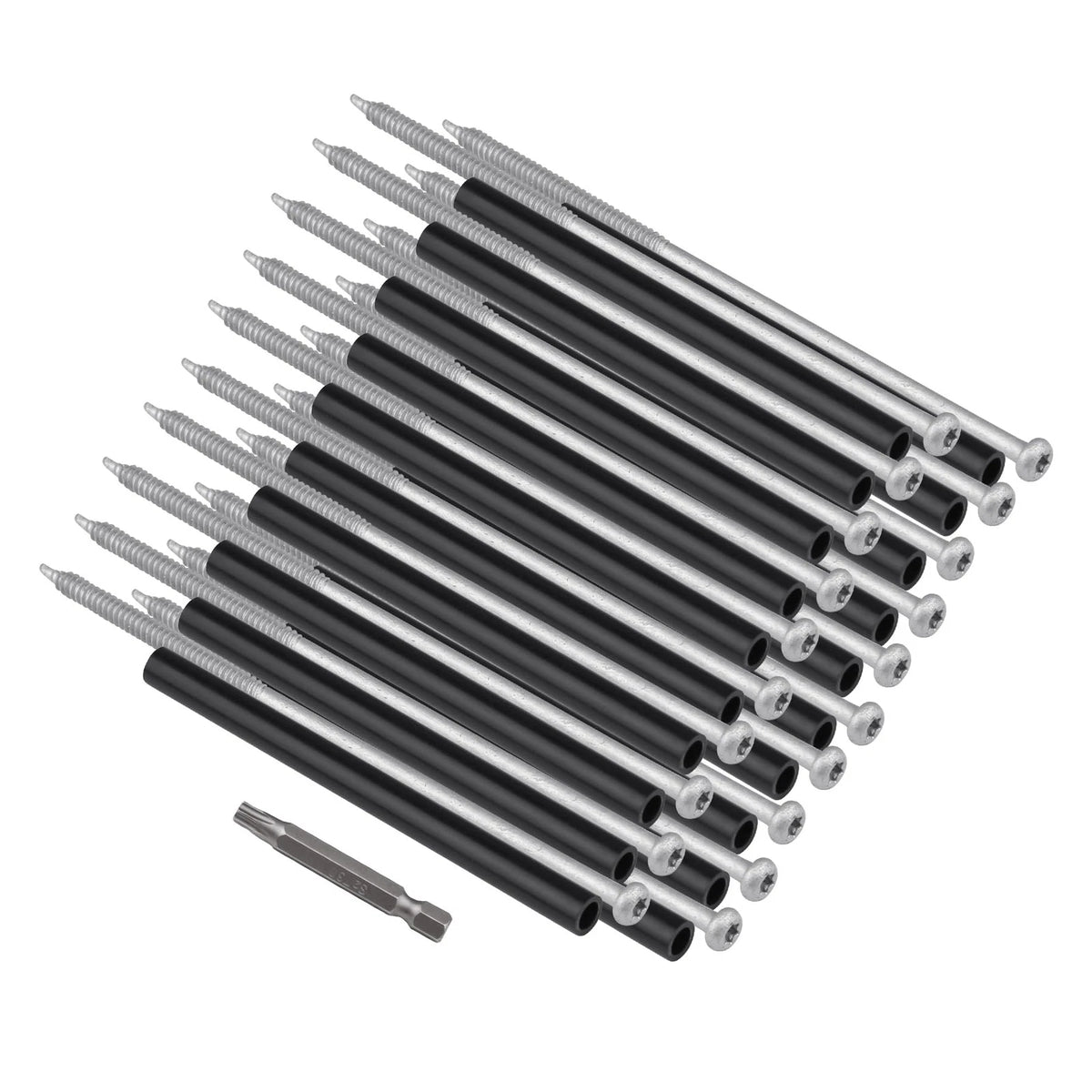 Xadnitu 10 Pieces 7" Gutter Screws with Ferrules and Driving Black, Silver
