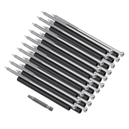 Xadnitu 10 Pieces 7" Gutter Screws with Ferrules and Driving Black, Silver