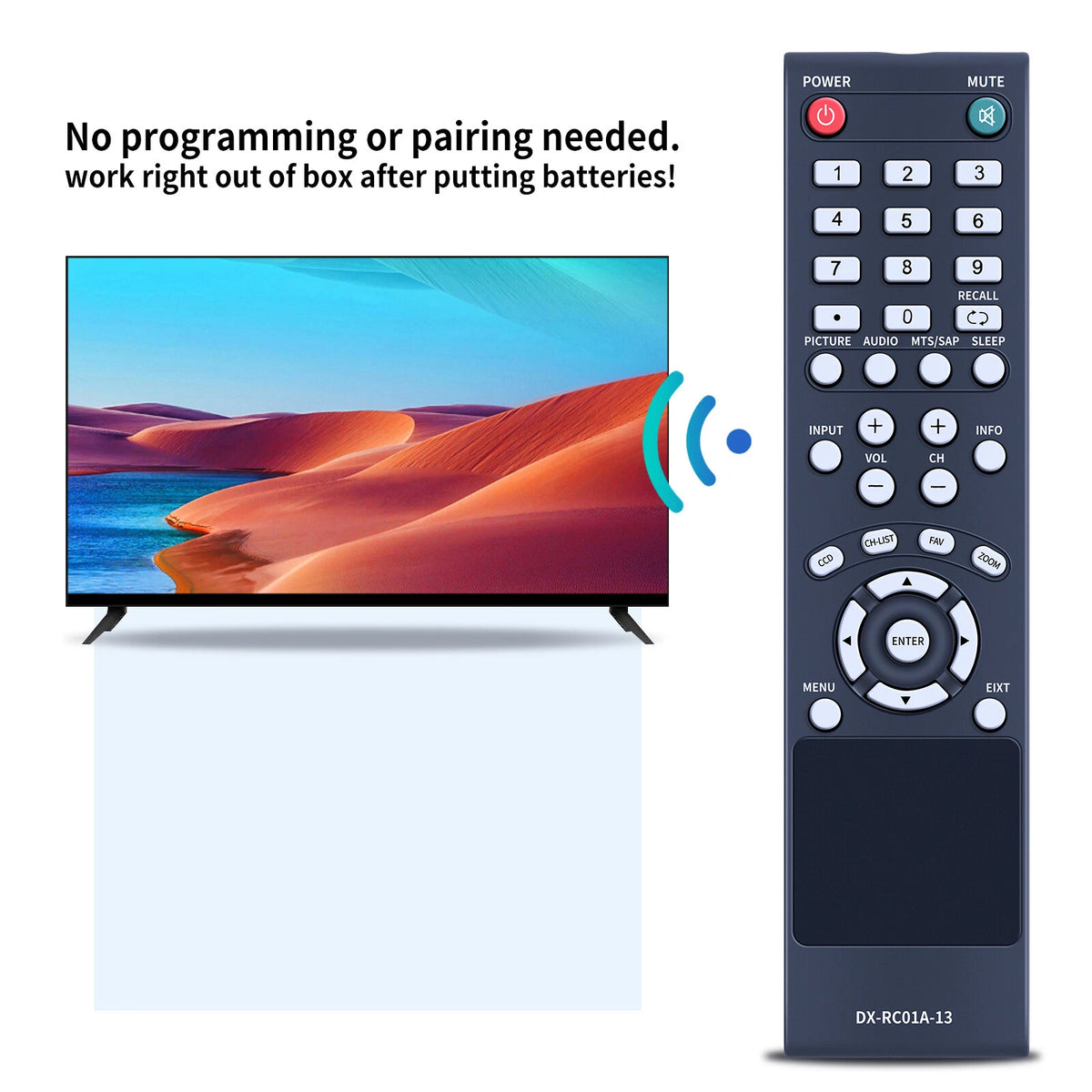DX-RC01A-13 Remote Control For Dynex TV DX-32L200NA14 DX32L200NA14 DX-32L100A13