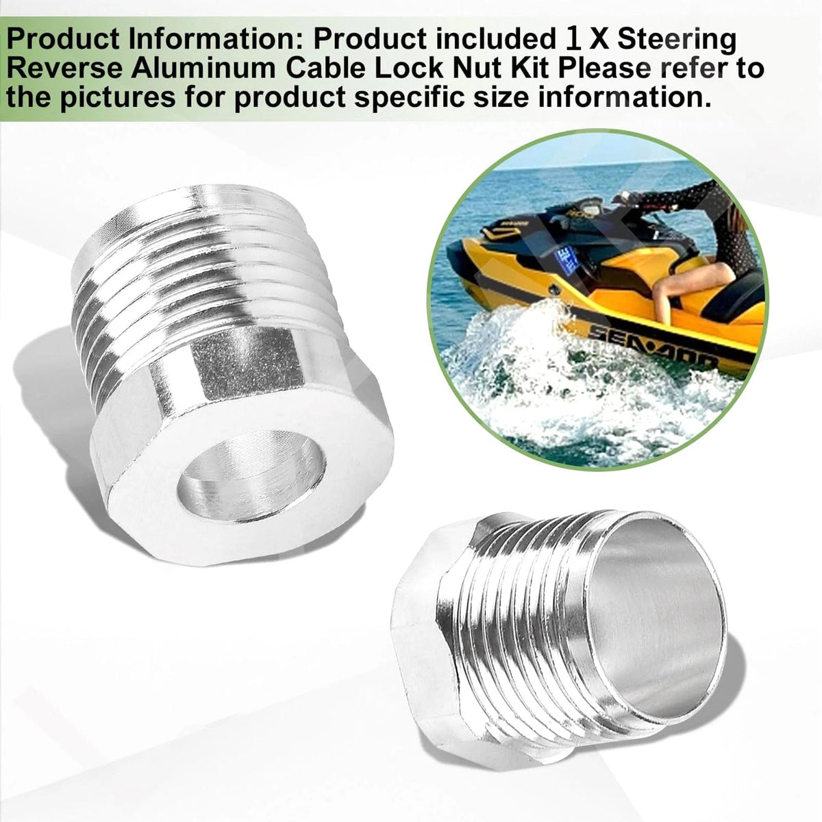 Anodized Aluminum Reverse Cable Lock Nut Set For Sea-Doo RXP RXT RXP-X Engines