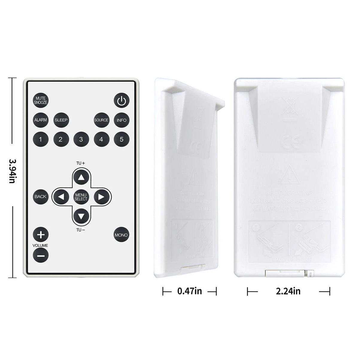 For Tivoli Audio PAL+ PALPRWHT Replacement Remote Control