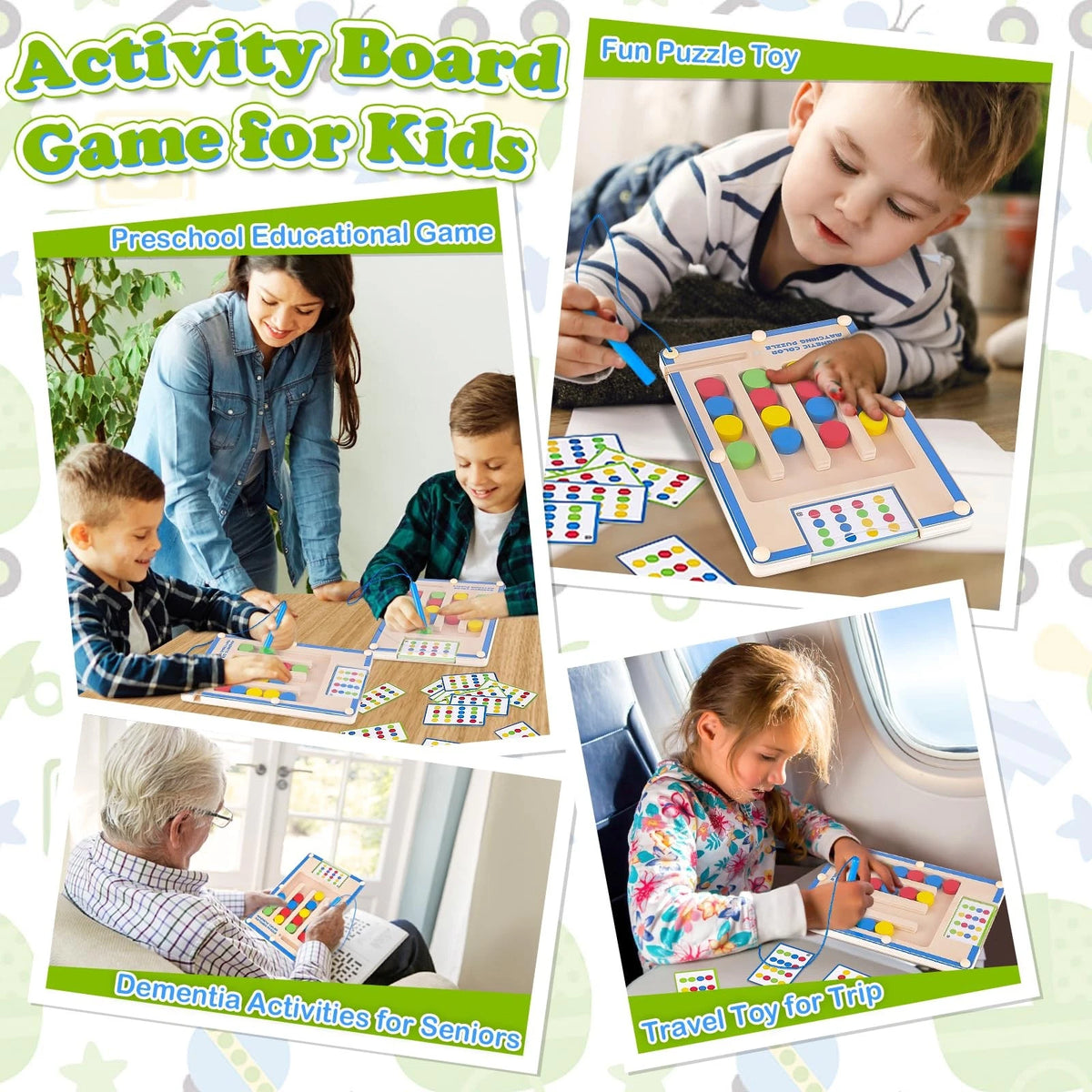 Kids Montessori Magnetic Wooden Toys: 3 4 5 6 7 Year Medium, Matching Puzzle
