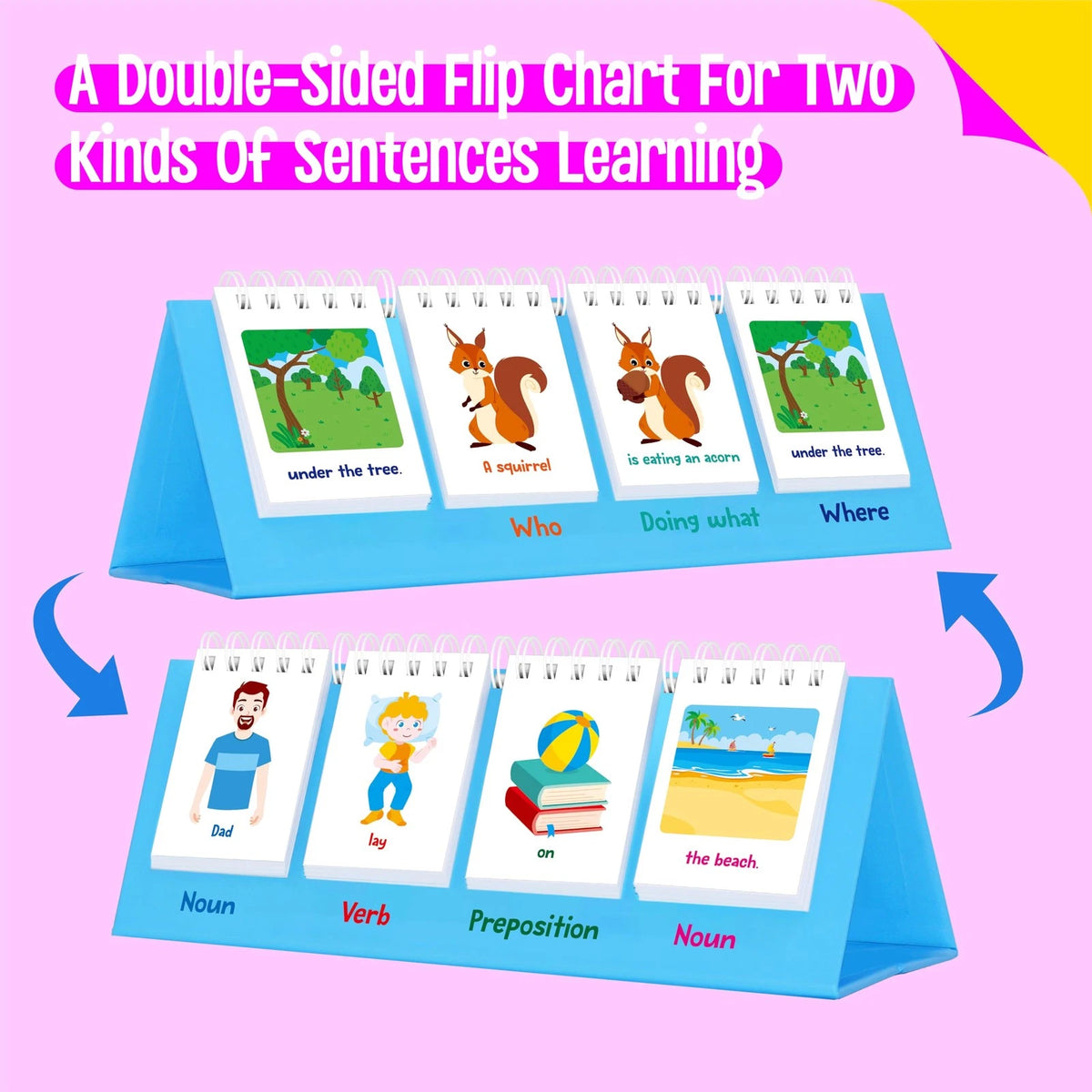 Sentence Flip Charts, 80 Double Sided Cards 40 5.31 inches x 8.66