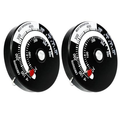 2pcs Stove Pipe Temperature Gauge Magnetic for Wood Burning Fireplace Monitor