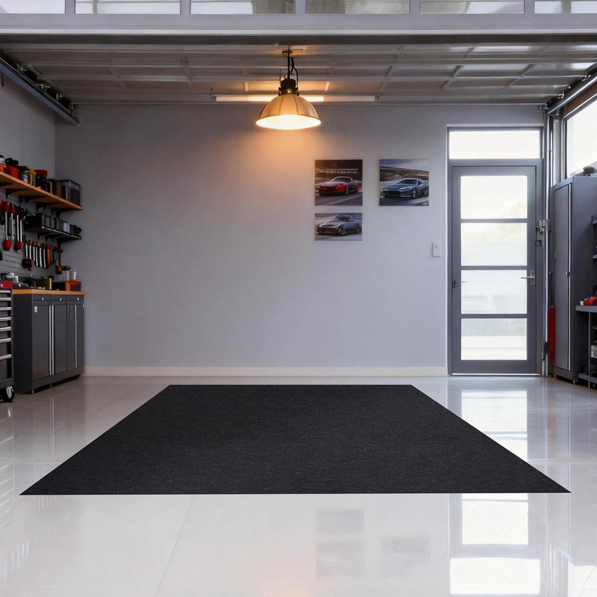 Grefinity Garage Floor Mat，8.2’x 22' Oil Spill Mat 8.2’x 22', Charcoal Gray