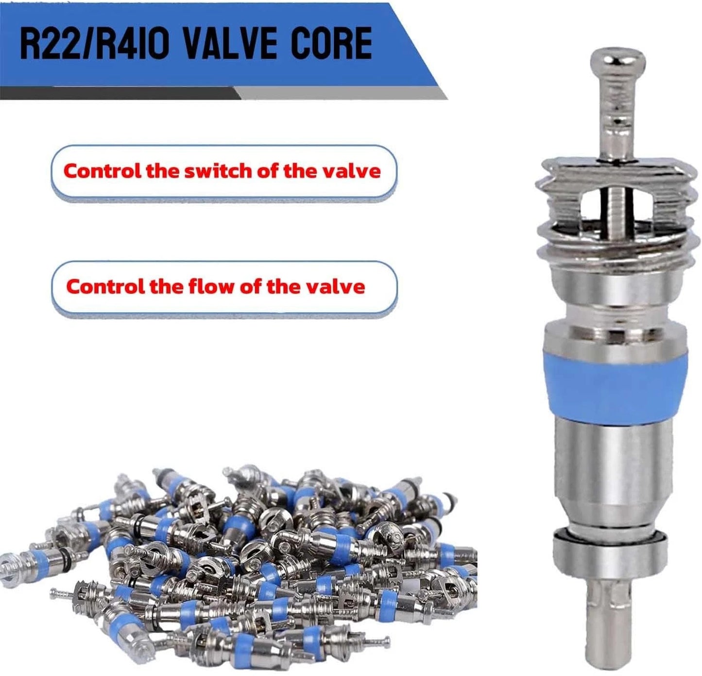 Valve Core for R410 R32 R22 Refrigerant,High Pressure with Silver And Blue