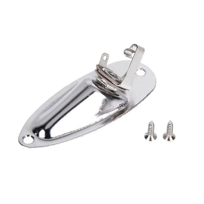Metal Jack Plug Socket Cover Plate With Screws For FD Strat Guitar Boat Style t
