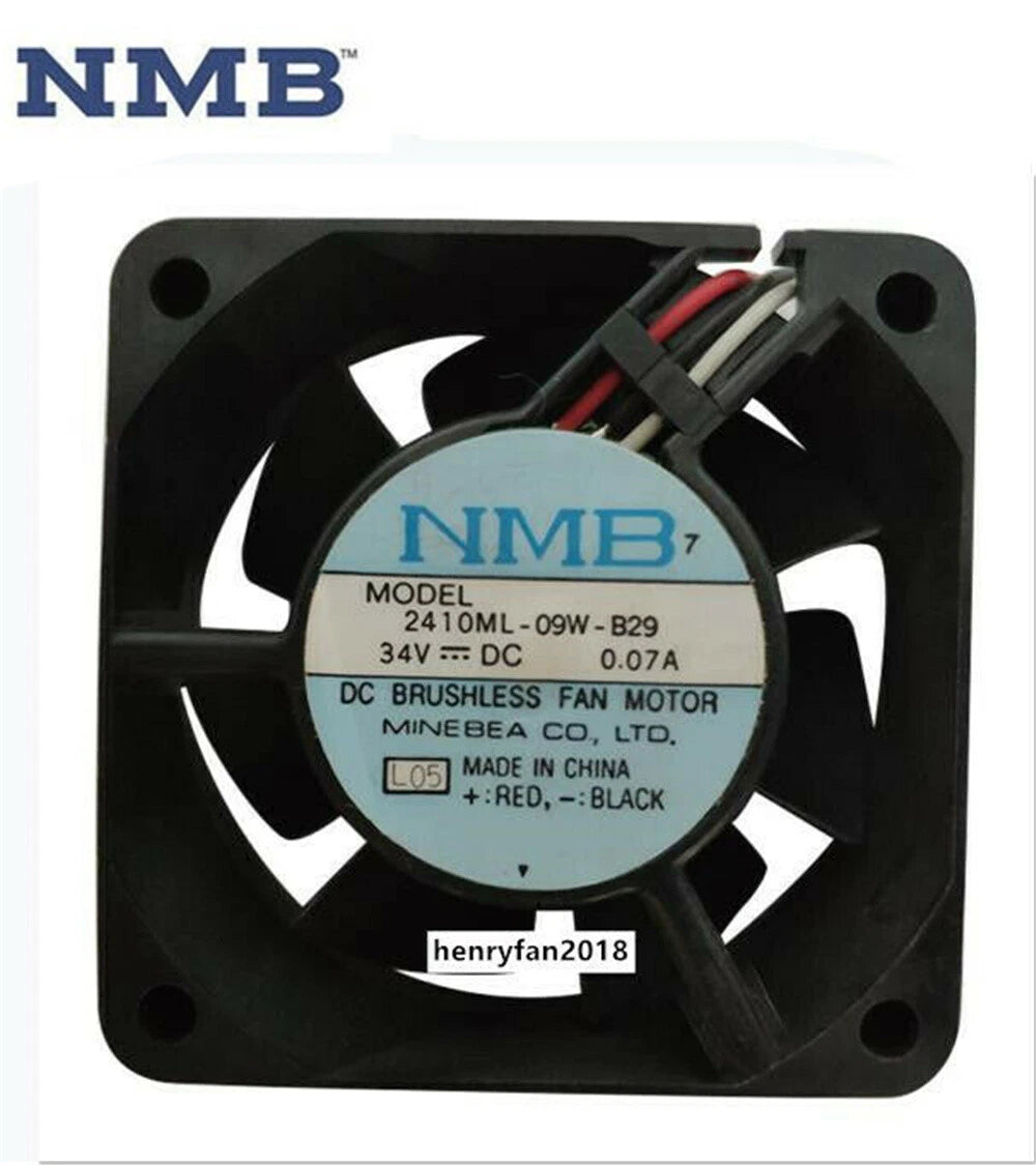 NMB 2410ML-09W-B29 Cooling Fan DC 34V 0.07A 60*60*25mm 6cm 3wires Axial Fan