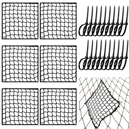 GliCraft 6 Pcs Universal Sports Net Repair Kits with 100 8 x 8 Inch, Black