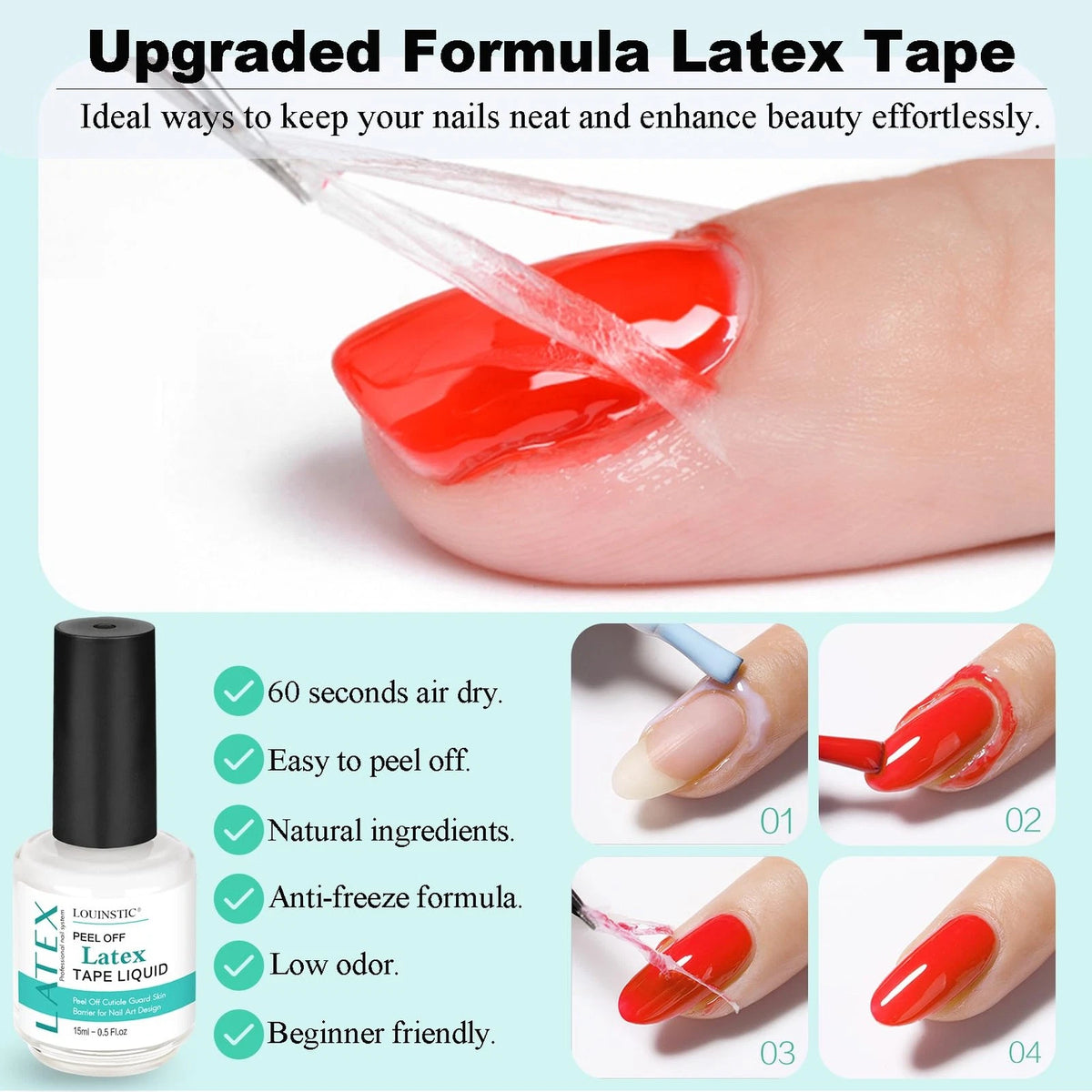 Gel 0.17 Fl Oz (Pack of 3), Remover&Cuticle Oil&Latex Tape&Manicure Tools