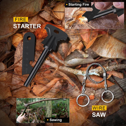 Gifts for Men Fathers Day 14-in-1 Survival Kit - Premium Outdoor Large