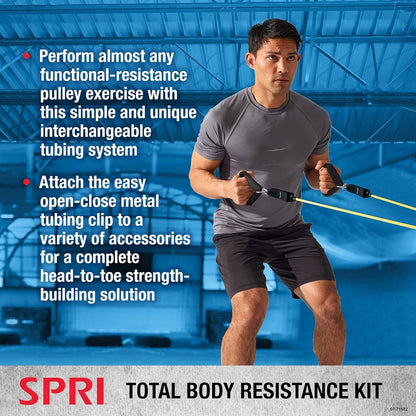 SPRI Resistance Band Kit - Green, Yellow, Red, Blue, Purple