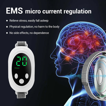 Insomnia Relief Device with Microcurrent Two Modes 20 Levels Adjustable Strap
