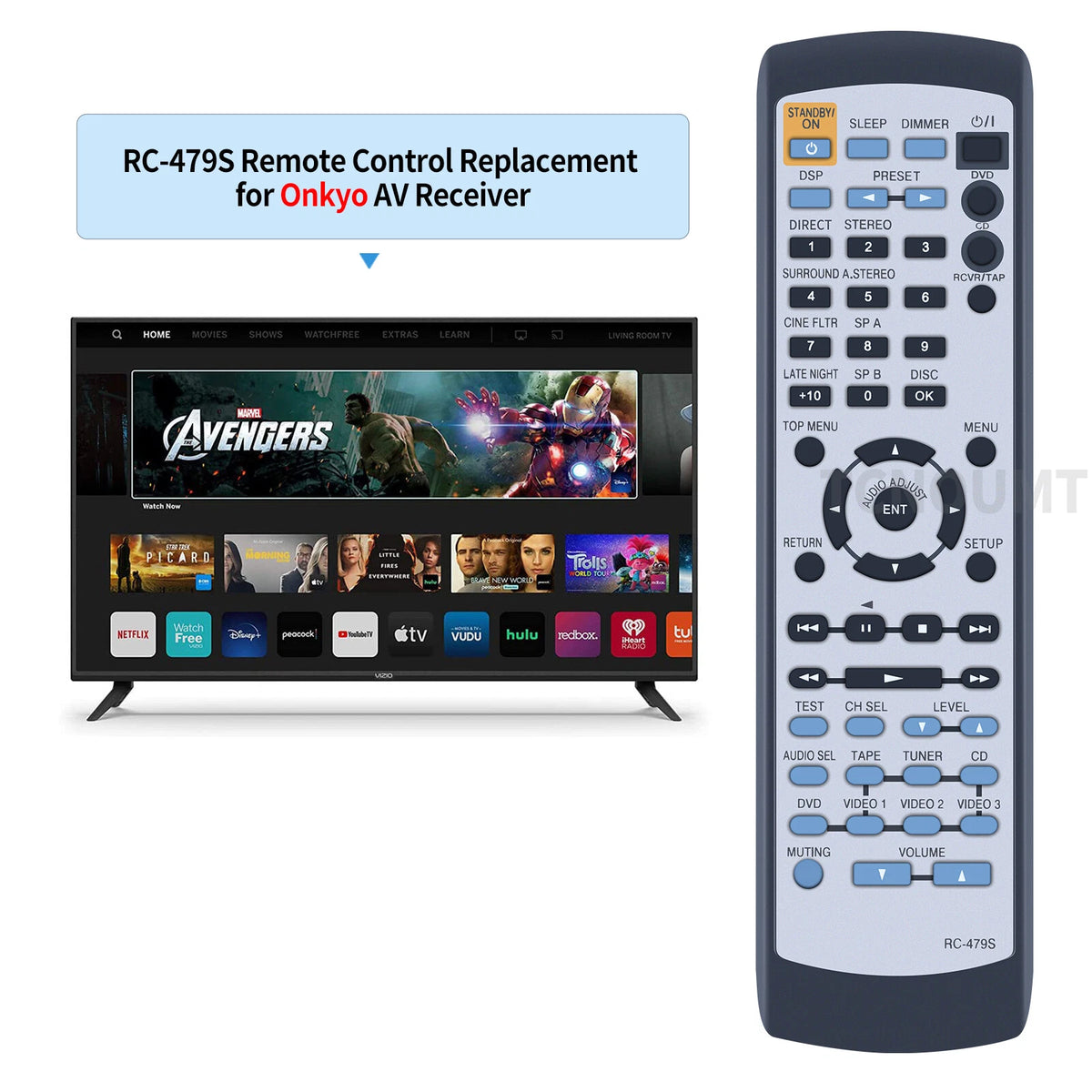 RC-479S Remote Control For Onkyo Audio Receiver HTR320 HTR8230 HTS570 HTS670