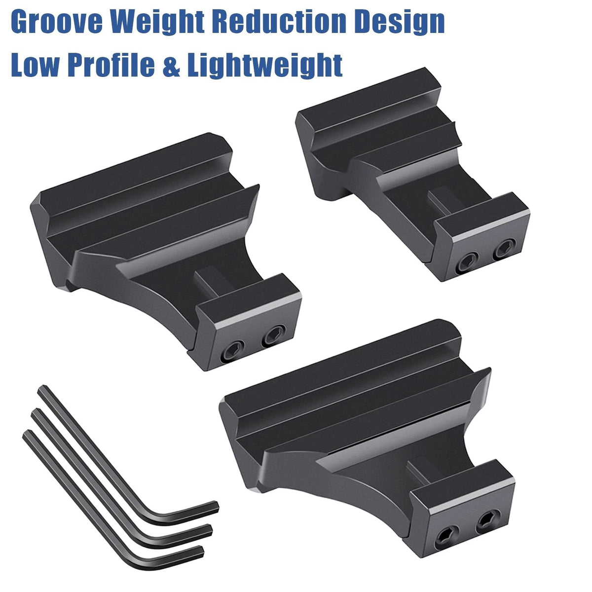LONSEL 45° Picatinny Offset Rail Mount, 3 4 5 Slots 45 Degree Black
