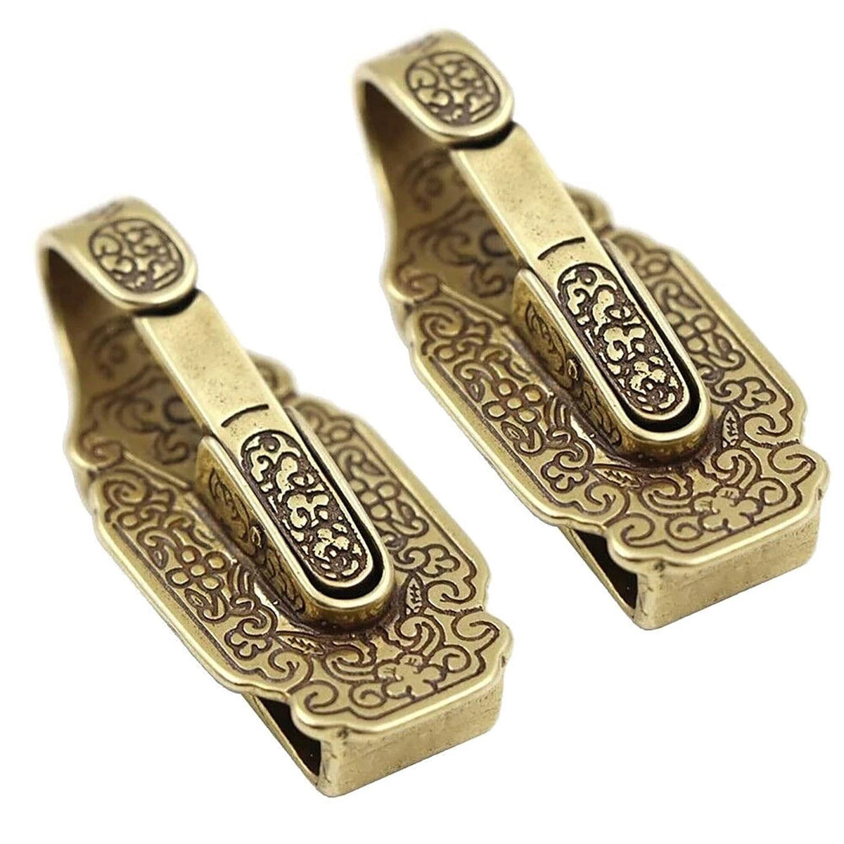 2 PCS/Set Retro Brass Waist Belt Clip Keychain Elegant Decoration Accessories