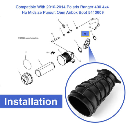 For 2010-2014 Polaris Ranger 400 4x4 HO Midsize Pursuit Oem Airbox Boot 5413609