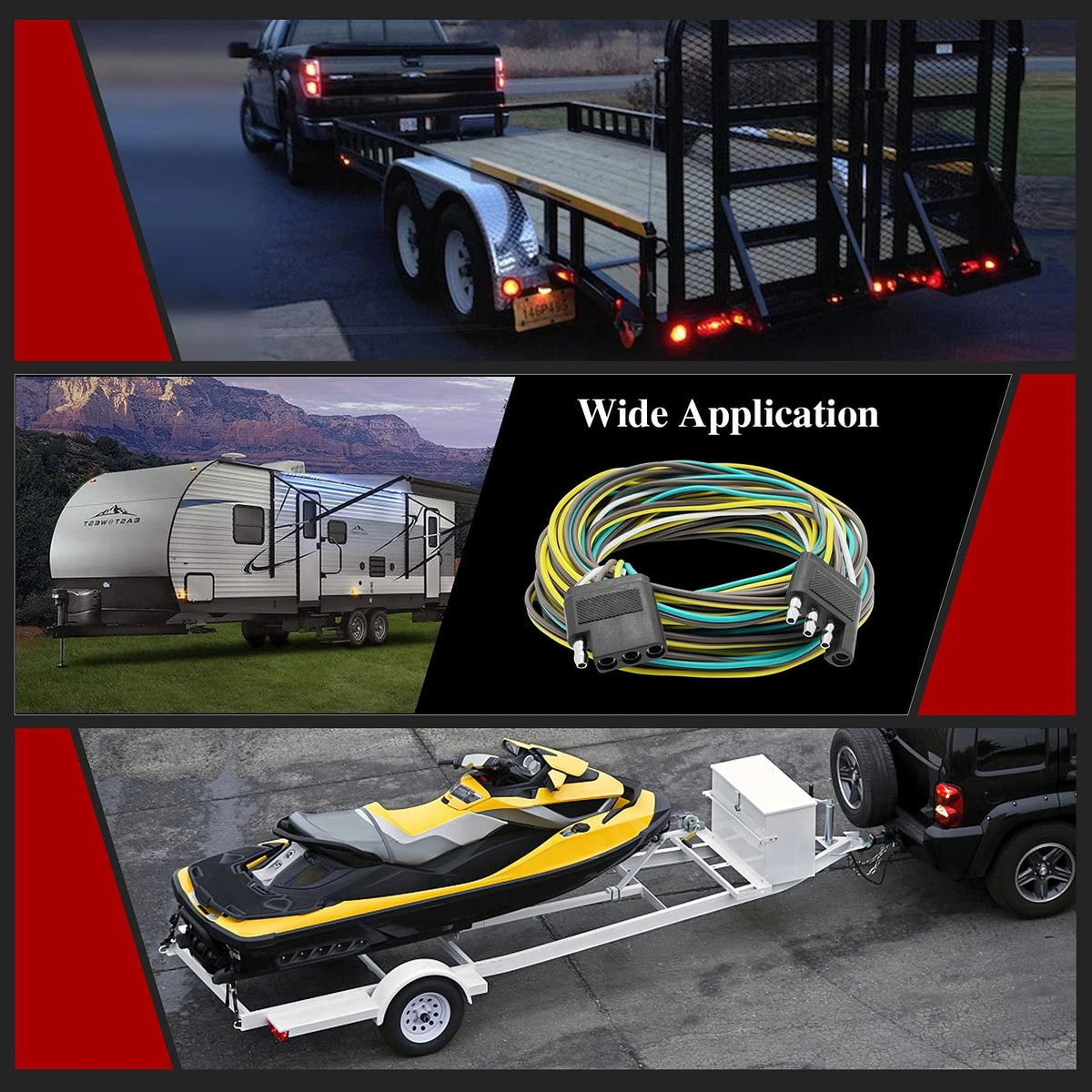 LIMICAR Trailer Wiring Harness Kit, 25ft Wire with 25FT