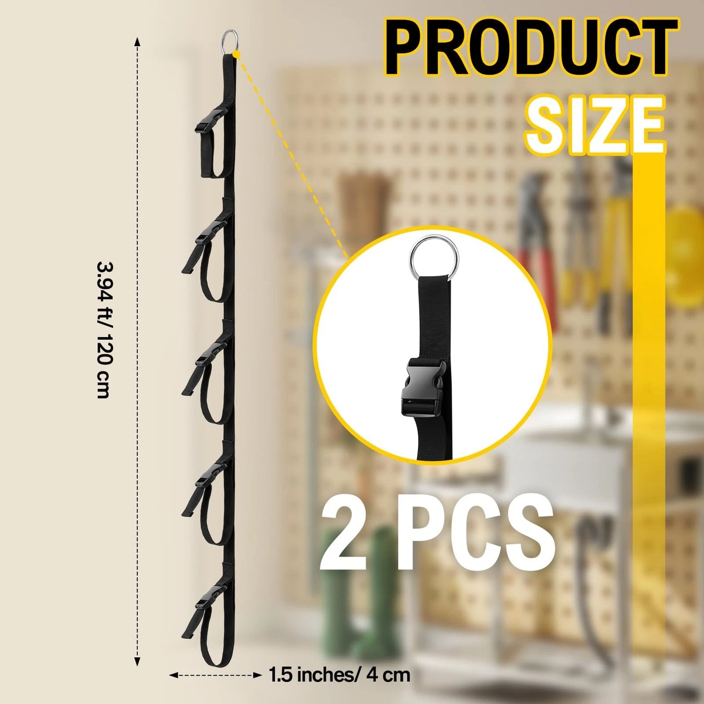 Wowangce 2 Pcs Extension Cord Organizers and Storage Garage Black