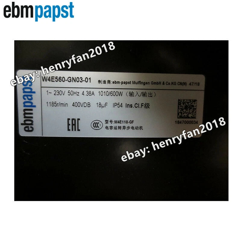Ebmpapst W4E560-GN03-01 Axial Fan AC 230V 1185RPM  ??560MM Air Conditioning Fan