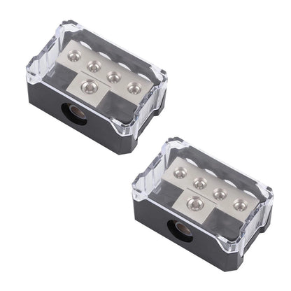 7*4.5*2.9cm 2Pcs Car Audio Power Distribution Block 0/2/4 AWG Input