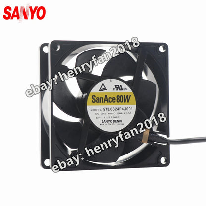SANYO Denki 9WL0824P4J001 SanAce DC Fan 24V 0.28A 80*80*25MM IP68 Axial Fan