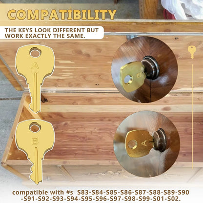 Cedar Chest Key Lock Replacement Fits All Lane S Series Locks, Brass color