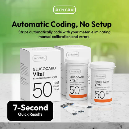 ARKRAY GLUCOCARD Vital Blood Glucose Test Strips – No 50 Count (Pack of 1)