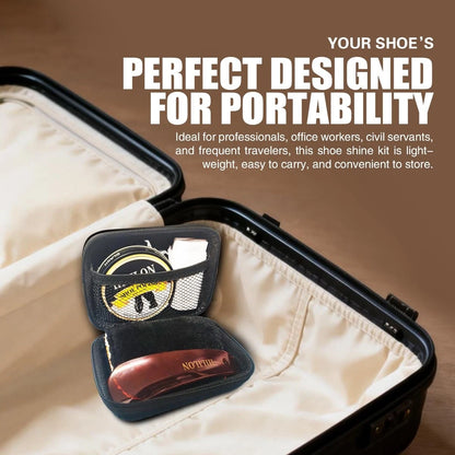 HILILON Black Shoe Polish Kit for Men - Portable Shine Set 0.16kg,