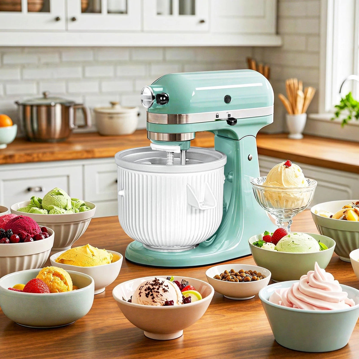 Ice Cream Maker Attachment for KitchenAid Stand Mixer, Compatible with...