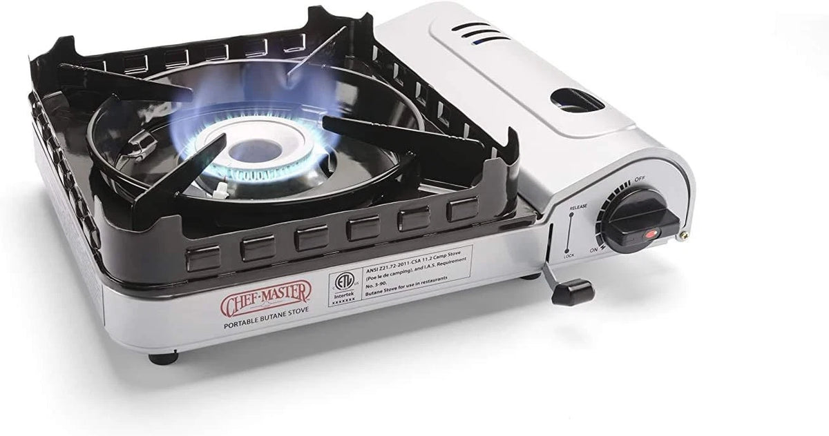 Chef Master 15,000 BTU Output Portable Butane Camping Stove, Double StoveOnly