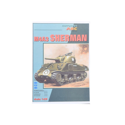 DIY 1/25 USA Sherman M4A3 Tank Paper Model Military Tank Paper Model Collection