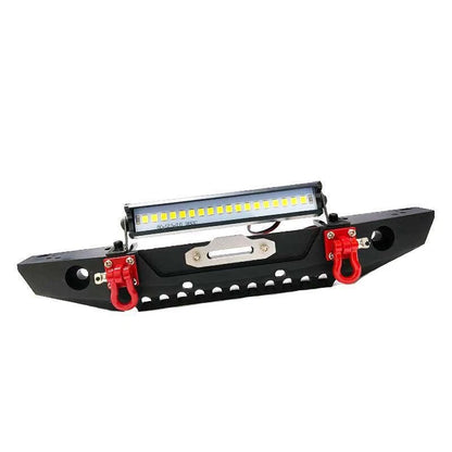 1/10 RC Car Metal Front Bumper With LED Light&Hook For Axial SCX10 II 90046 TRX4