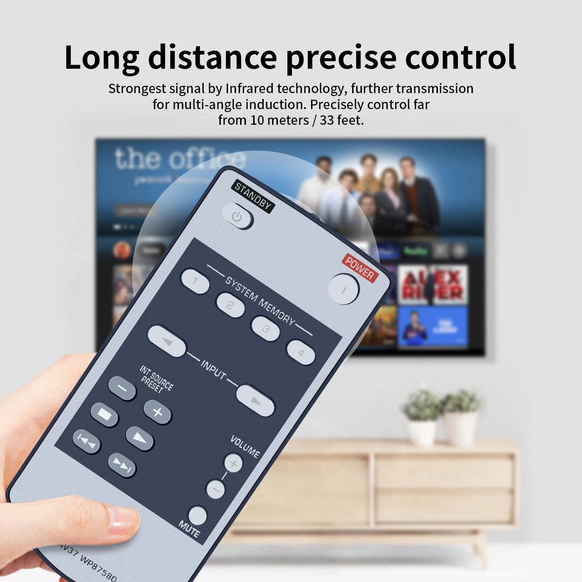 RAV37 WP87580 Remote Control For Yamaha Audio Receiver HTR-6290 RX-V1900