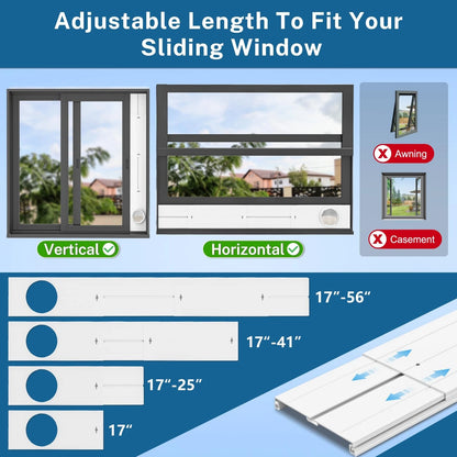 Insputer Portable ac Window Vent Kit with Universal Coupler, A-17-56in, White