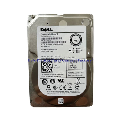 Compatible For DELL 09W5WV 1TB 7.2K 6G SFF SAS Hard Drive ST91000640SS