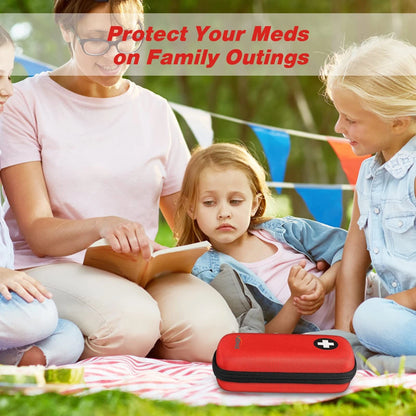 MEDMAX Epipen Medical Carrying Case, Hard Shell 7.8 x 3.3 x 2.6 inches, Red