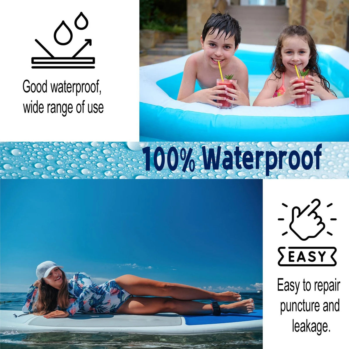 3 in x 7 ft Roll TPU Pool Patch Repair Kit for Air 3 x 7 ft, transparent