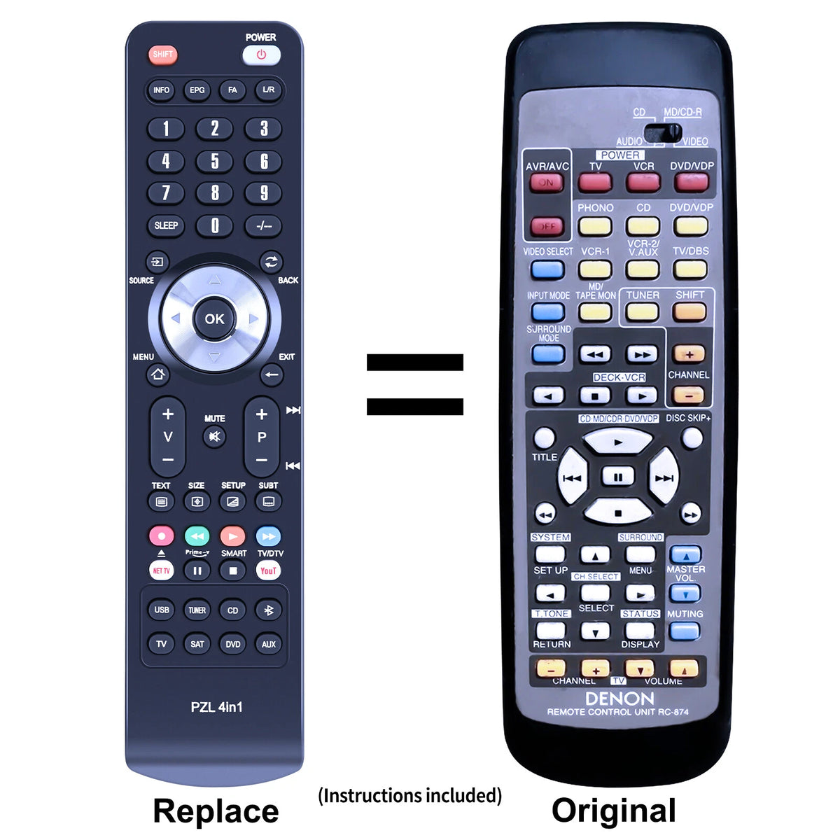 RC-874 Replacement Remote Control For Denon AV Receiver AVR-1801 AVR1801