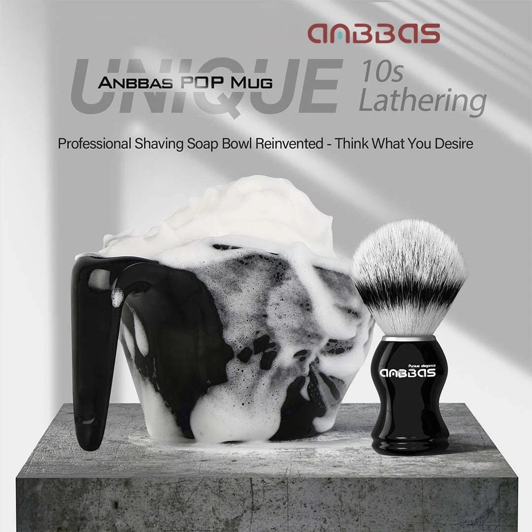 Anbbas Faux Badger Bristles Shaving Brush with 7.83 Ounce (Pack of 1), Black