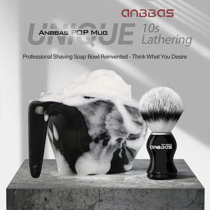 Anbbas Faux Badger Bristles Shaving Brush with 7.83 Ounce (Pack of 1), Black
