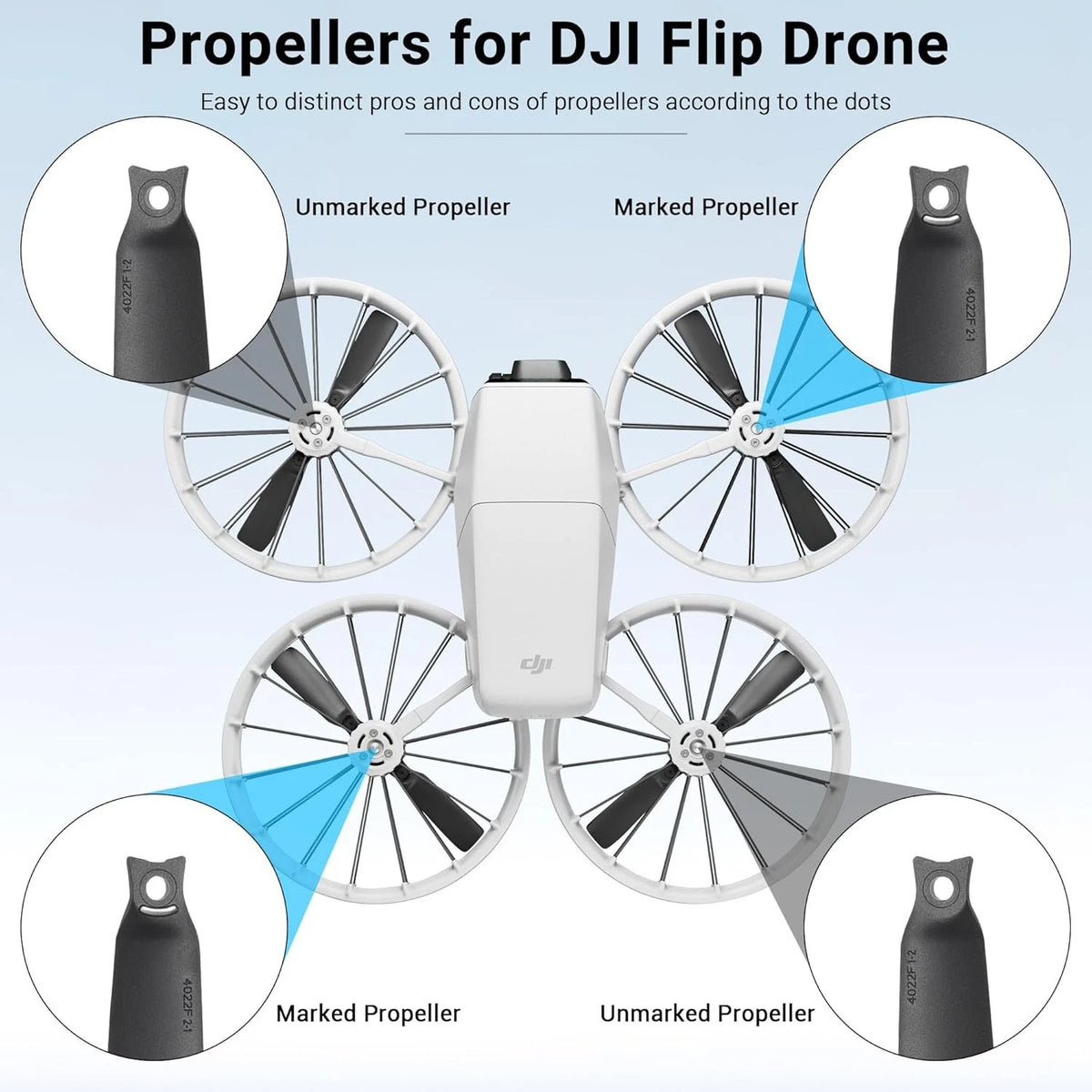 8 PCS Propellers Replacement Blades for DJI Flip, Low-Noise and...