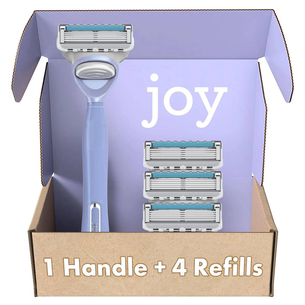 joy Razors for Women, 1 Handle, 4 Razor Blade 4 Count (Pack of 1), Teal