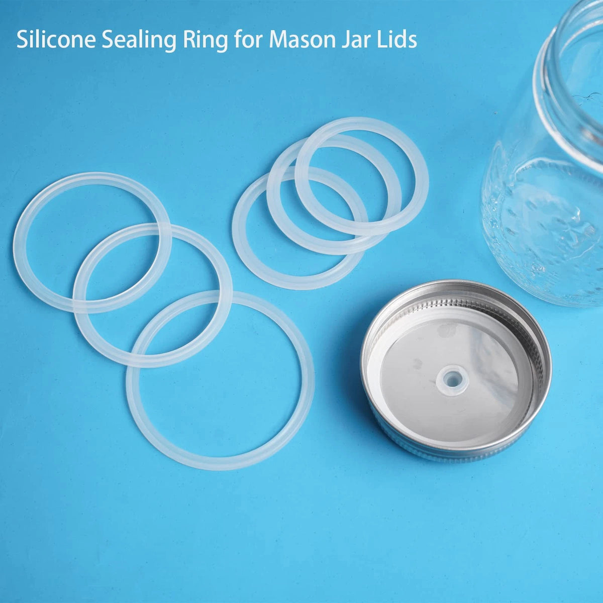 SHEYNIAN 12 Pack Rubber Seals for Glass Jars, Replacement Silicone White