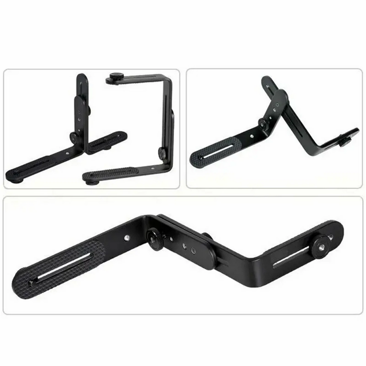 1 Set Double L-shaped Black Aluminum Alloy Metal Bracket kit For DSLR Camera
