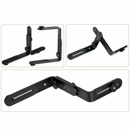 1 Set Double L-shaped Black Aluminum Alloy Metal Bracket kit For DSLR Camera