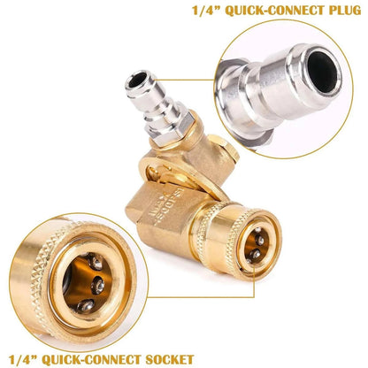 7 Angles Rotating Coupler 4500 PSI 1/4 QC Brass Adapter For High Pressure Hose