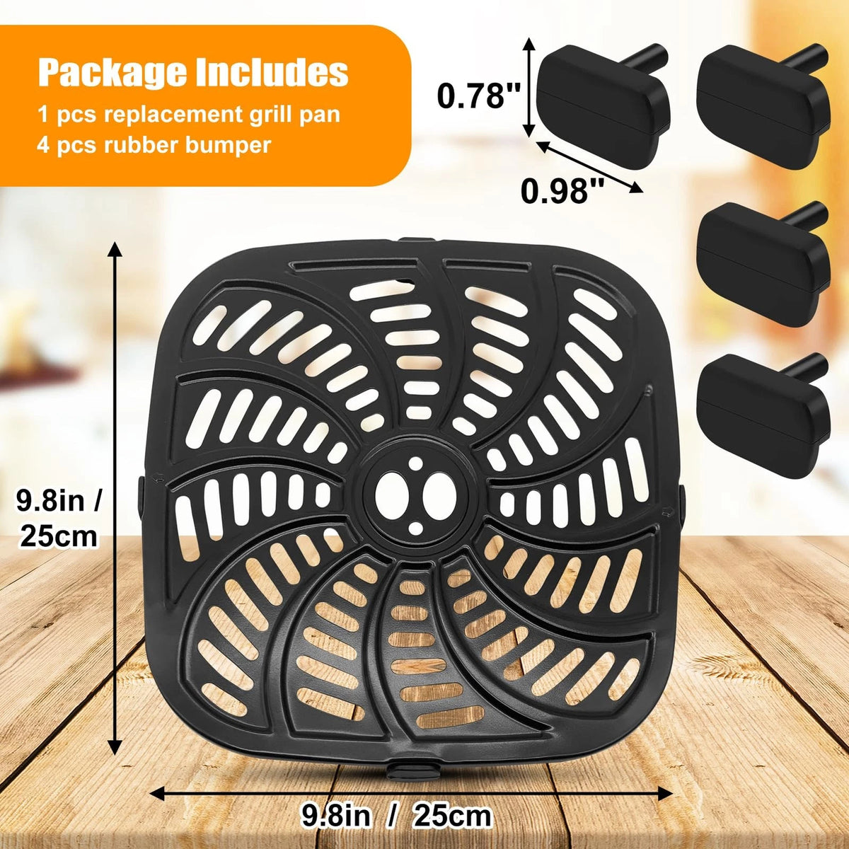 GWYXC Air Fryer Replacement Parts Compatible with 8QT for Gourmia, Silver