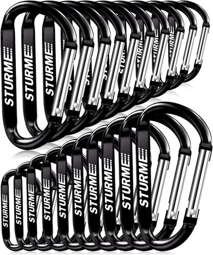 20pcs 2.7" Carabiner Clip Durable Carabeaner Hooks 2.7'', Black